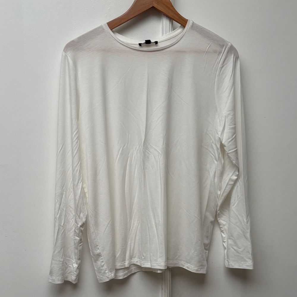 Eileen Fisher Classic White Long Sleeve Top NWT